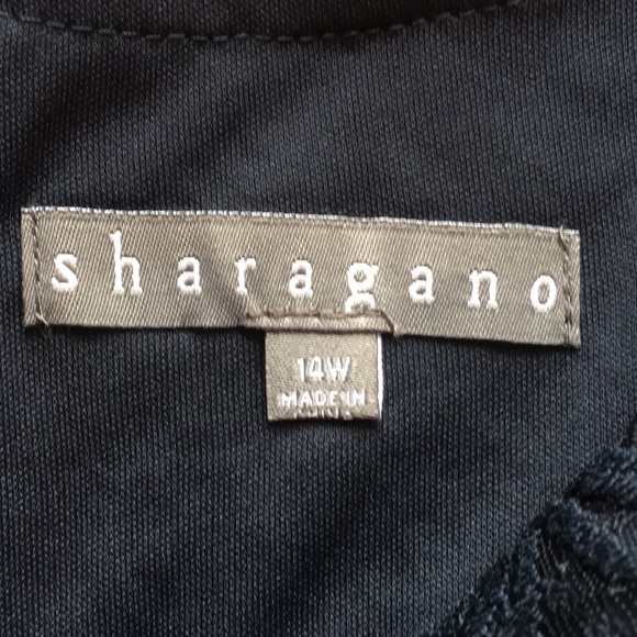 Sharagano Sleeveless Lace Scallop Hem Dress - Picture 6 of 10